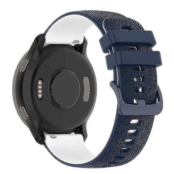 Klockarmband för Garmin Vivoactive 4/Garmin Forerunner 255 klockarmband rutnät textur ersättningsklocka Navy Blue White B Garmin Forerunner 255