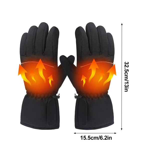 Oppvarmede hansker for menn, kvinner, oppladbare batterier, elektriske oppvarmede hansker, varme vinterhansker