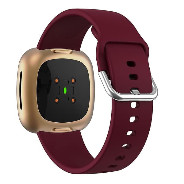 För Fitbit Versa 3 Silikon Armband Wine Red