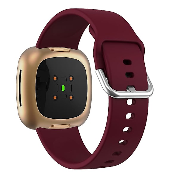 For Fitbit Versa 3 Silikon Rem Wine Red