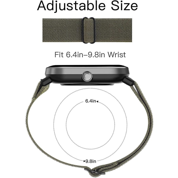 20 mm/22 mm bånd for Amazfit Gts 4//2/2e/3/gts2 Mini/gtr 4/3/pro/gtr2/47 mm/stratos Nylon elastisk klokkearmbånd Amazfit bipsrem 20mm black