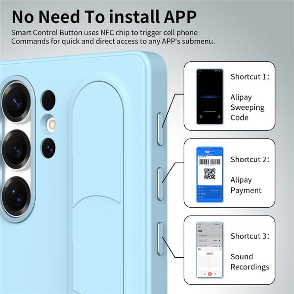 Deksel til Samsung Galaxy S26 Ultra, Smart nøkkelkontroll, Håndleddsstroppstativ Blue
