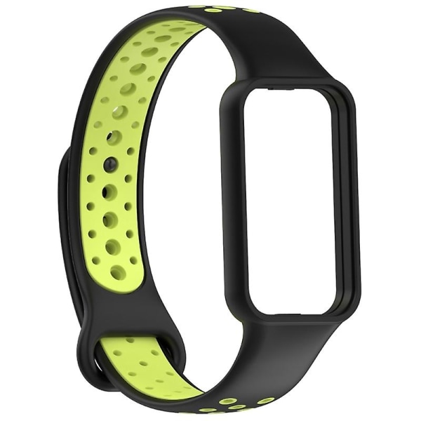 Sportband Armband för Band 7 Silikonrem Watch Tvåfärgade armband Black green