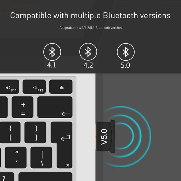 Bluetooth USB-mottaker Bluetooth-adapter 5.1 EDR for PC, trådløs dongle-mottaker