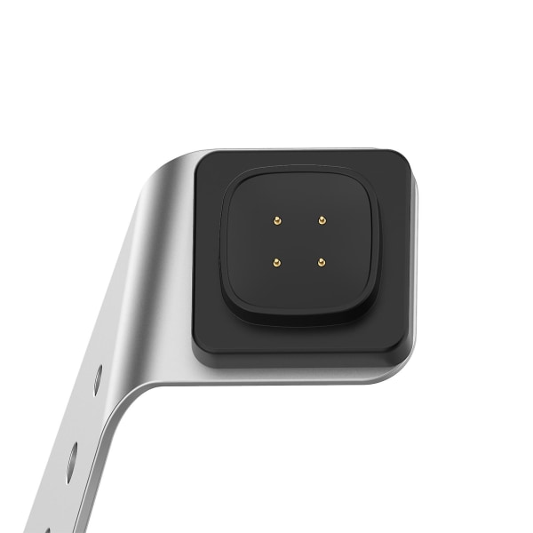 Magnetisk laddare Dock kompatibel med Fitbit Sense/versa 3 Laddningsställ Laddningskabel Dockningsstation Basvagga Smartwatch Tillbehör silver