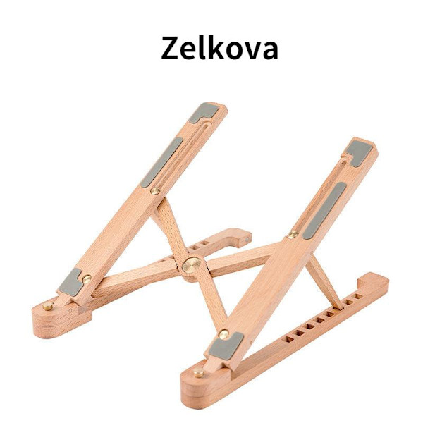 Træ Laptop Stand Foldbar 8 Niveauer Højde Justerbar Bærbar Notebook Holder Computer Support til MacBook Air Pro 11-17 yellow