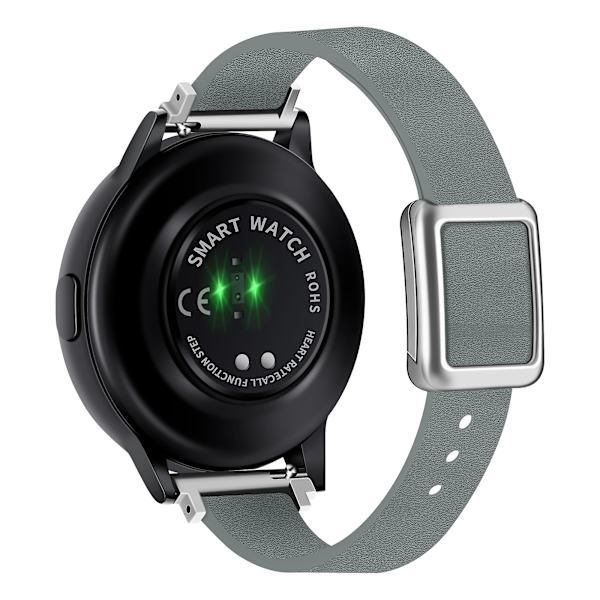 20mm Läderklockarmband för Samsung Galaxy Watch6 Classic 47mm 43mm, med magnetiskt viklås Linen Blue Silver Buckle