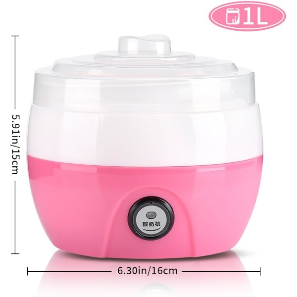 1L Helautomatisk elektrisk yoghurtmaskin blå (plastfoder)