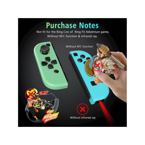 Nintendo Switch Joy Con Controller Neon Wireless Gamepad (lila/grön bläckfiskmönster)