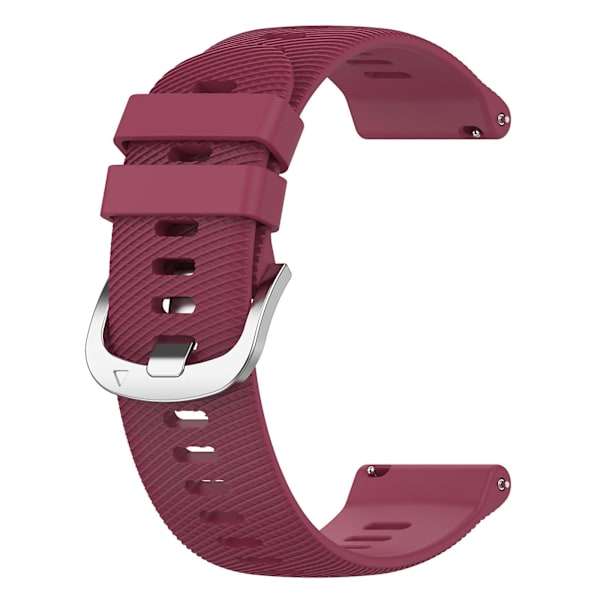 For Garmin Forerunner 265 Silikonurrem 22mm Tverrstripete Myk Sport Erstatningsurrem Wine Red