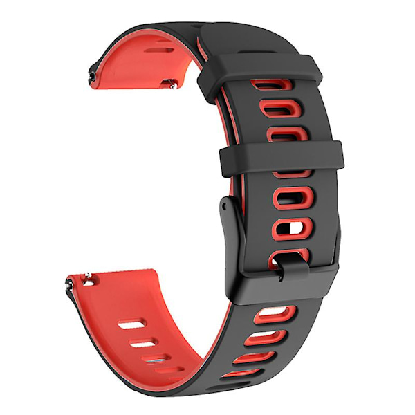 22mm kaksivärinen silikoniranneke Samsung Galaxy Watch3 45mm / Garmin Venu 3 -rannekkeelle Black Red