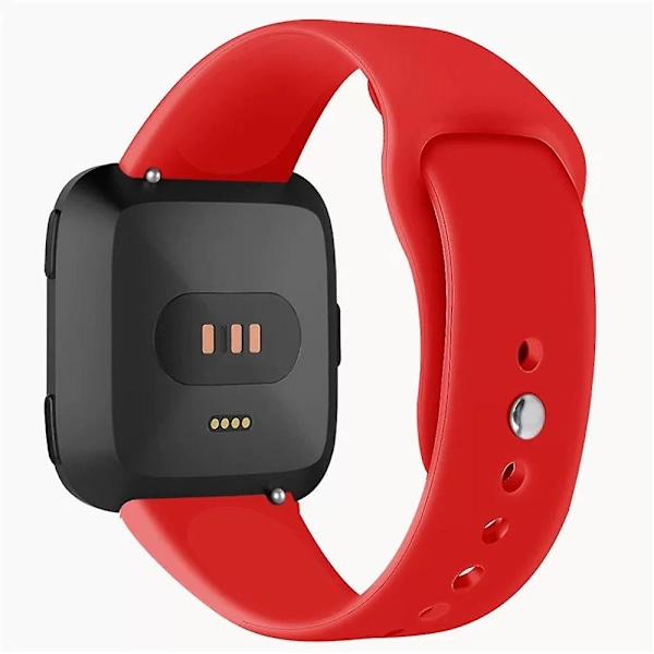 Almindelig rullet silikoneurrem til Fitbit Versa 1/2/Lite udskiftningsrem Red D Fitbit Versa