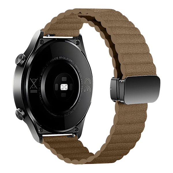 22mm læderrem magnetisk urrem til Samsung Gear S3 Classic / Garmin Vivoactive 4 Brown