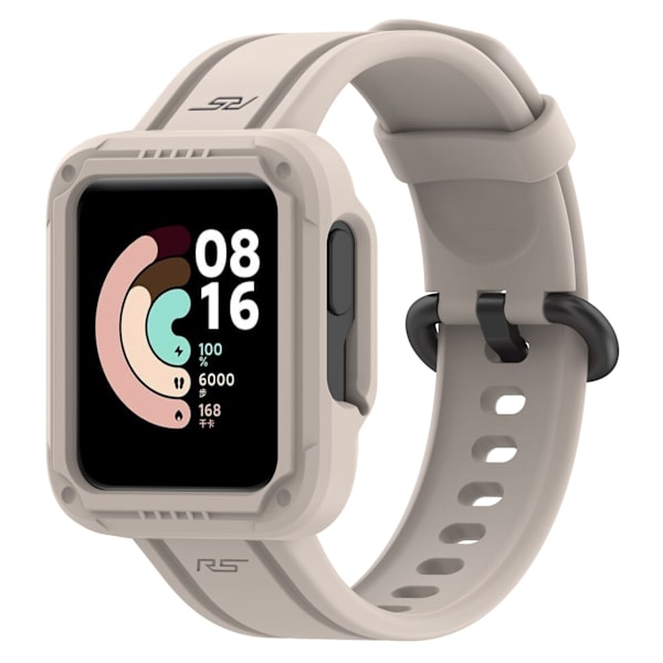 Passar Redmi 1/Mi Watch Lite/Redmi 2/Mi Watch2 Lite Monokrom Silikon Integrerat Armband Ivory