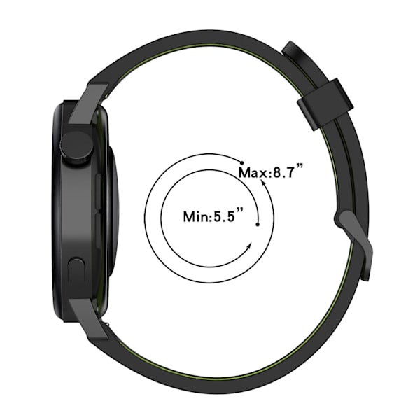 20 mm silikonikellon watch Garmin Venu 2 Plus -puhelimeen Black Blue