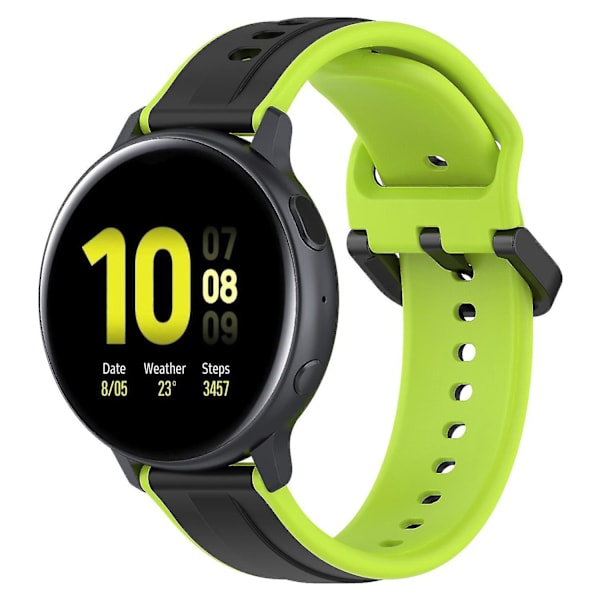 Samsung Galaxy Watch Active2 44mm 40mm urheilurannekkeet Dual 20mm silikonivaihtohihna Black, Black Lime L Samsung Galaxy Watch A