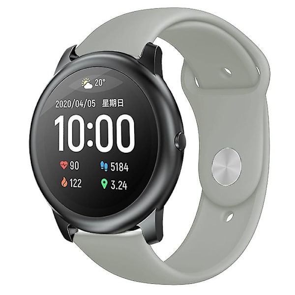 22mm silikoniälykellon ranneke niittisoljella Xiaomi Haylou Solar -kelloon Grey C Other Smartwatch Model