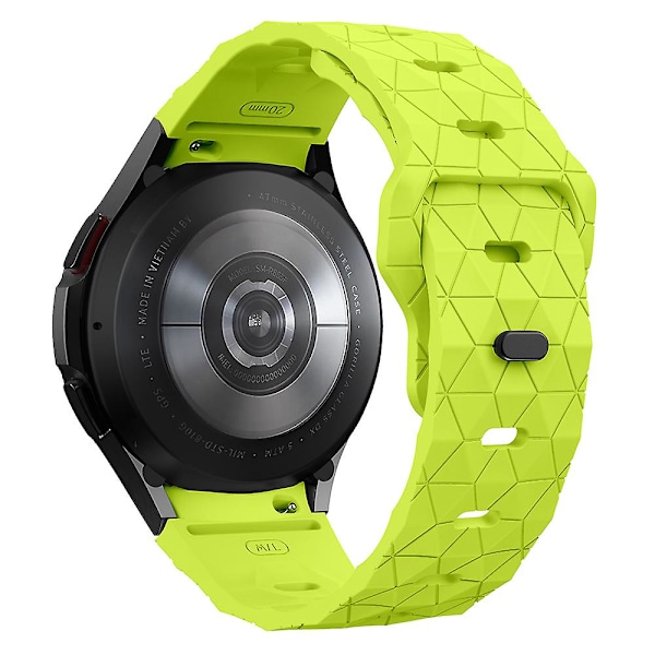 KLB-ZQWFKGJ-001 For Samsung Galaxy Watch 4 / 5 / 6 Fotballmønster Silikonklokke Rem Stropputskifting Lime Green