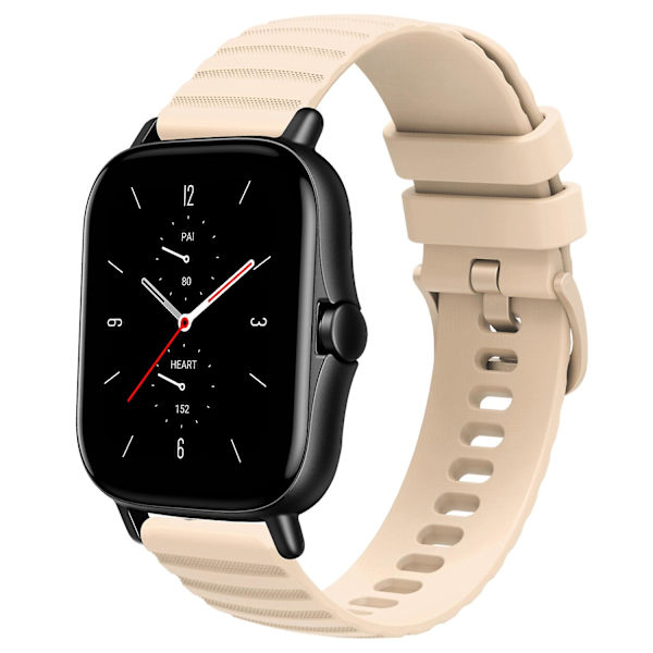 Solid Color Silikonurrem til Amazfit GTS 2E Beige