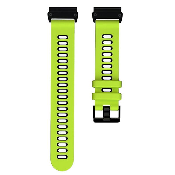 Til Garmin Fenix 6X silikone urrem Lime Green Black