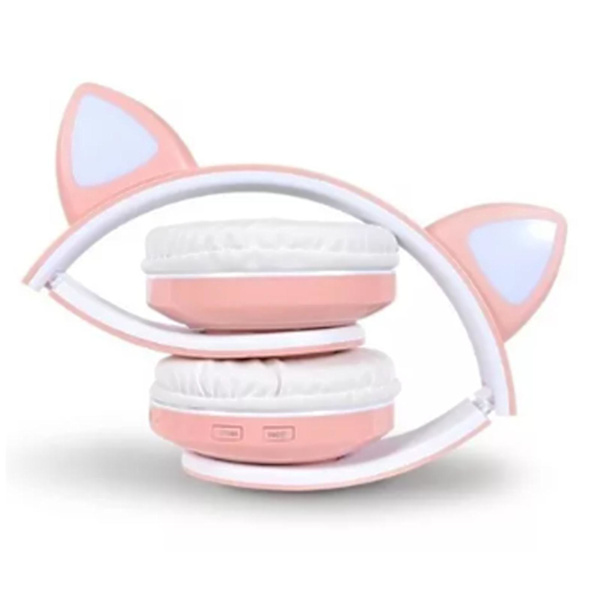 Rgb Katteøre Hodetelefoner Søte Multifunksjon Hifi Stereo Lyd Tung Bass Trådløs Bluetooth 5.0 Headset For Gaming Musikk
