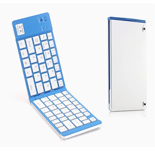 Sammenleggbart tastatur BT66, trådløst Bluetooth 66 taster, støtter Android / iOS (blått)