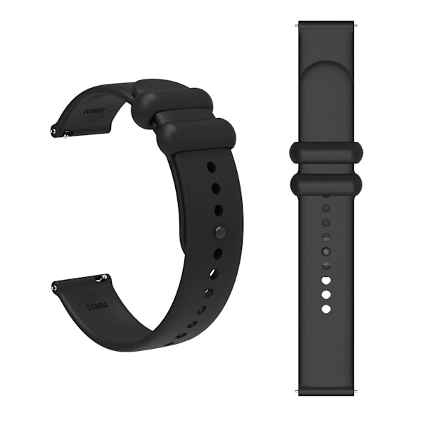 20mm Knappspänne Silikon Rem Klockarmband För Garmin Vivomove 3 / Garminmove 3 Black