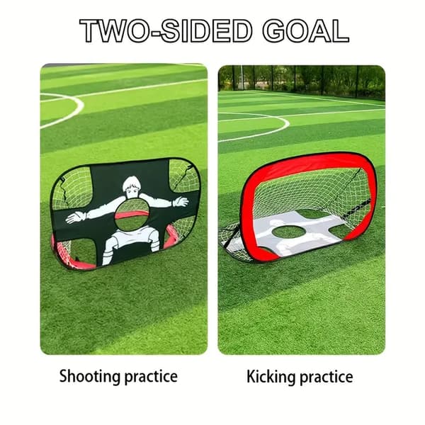Bærbart holdbart 1 stk dobbeltsidet fodboldmål