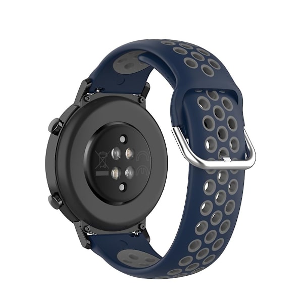 För Huawei Watch GT2 42MM 20mm Spänne Tvåfärgad Sportklockarmband (Orange + Grå) För Huawei Watch GT2 42MM Blue   Grey
