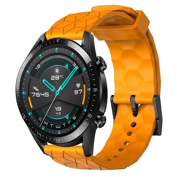 Fotbollsmönstrad klockarmband för Huawei GT2 46mm Yellow