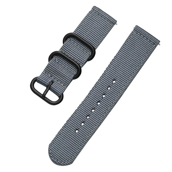 20 mm 22 mm rem för Samsung Watch Galaxy 4/3/46 mm/active 2/gear S3/amazfit Nylon Watchband Armband Huawei Gt/2/2e/3/ pro Band 20mm gray