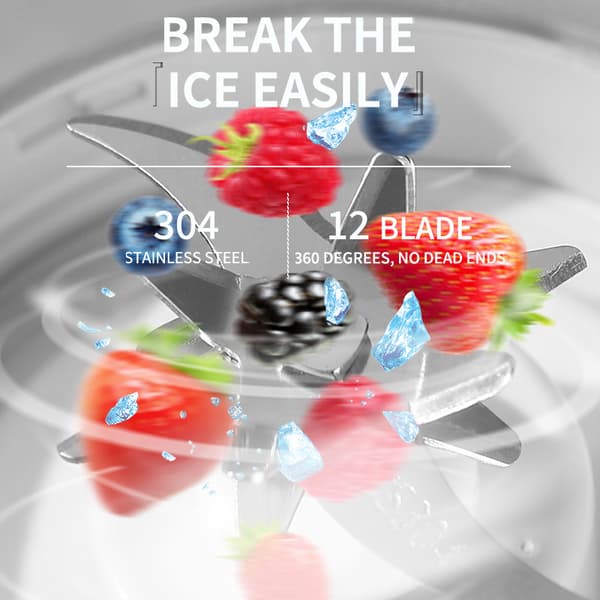 Juicer 420 ml USB-lading, selvrensende med 12-blads blad (hvit)