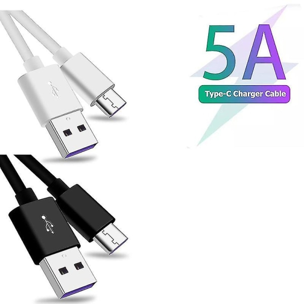 0,3m/1m/1,5m/2m Led 5a USB Typ C-kabel Snabbladdningskabel för Samsung Galaxy Mi Huawei Note 7 Data Usb-c-kabelladdarsladd