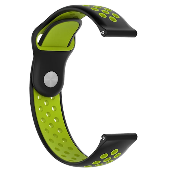 KLB-SSGJ-004 Samsung Gear Sport / Samsung Gear S2 Classic -silikoniranneke 20 mm:n soljella Black  Lime