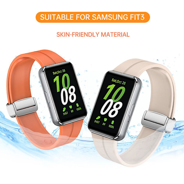 Ersättningsarmband i mjuk silikon till Samsung Galaxy Fit3 med magnetiskt viklås Grey Green