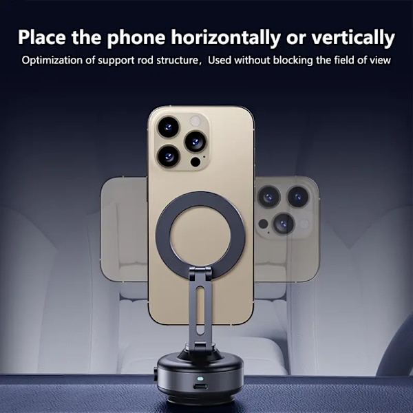 Bilholder til magnetisk med 360° rotation, til iPhone og Android-enheder