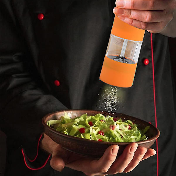 Sähkökäyttöinen merisuola- ja pippurimylly ja shaker set, paristokäyttöinen valolla ja säädettävä, 2 kpl pakkaus orange