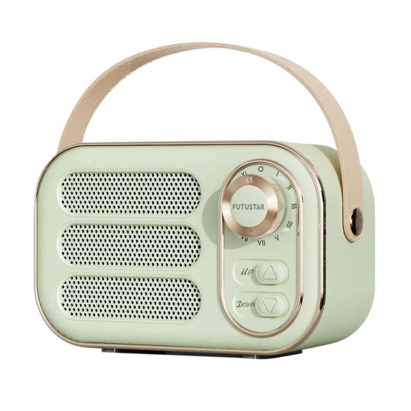 Multifunktionel Mini Bærbar Fm Radio Bluetooth Højttaler Usb Tf Aux Indendørs Udendørs Retro-design trådløs højtaler Green