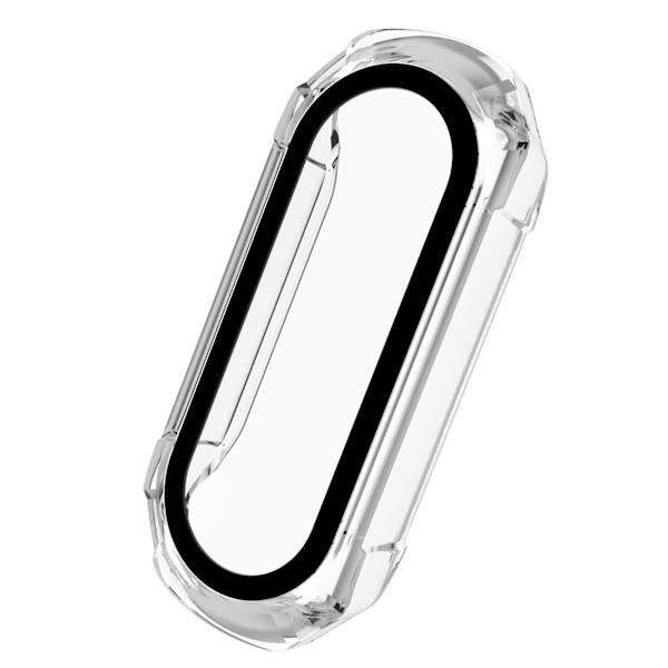 3D Film+Hård PC för Case för Mi Band 6 5 4 3 för Smart Watchband Helskärm Transparent