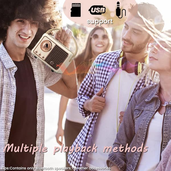 Bluetooth-högtalare med stöd för TF-kort, U-disk och Aux-ljudingång (vit)