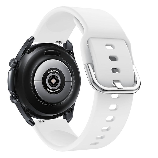 Silikoneurrem med metallespænde til Samsung Galaxy Watch3 45mm White B Samsung Galaxy Watch3