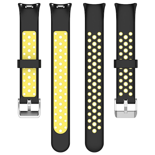 Dual Color Justerbar Silikon Rem for Xiaomi Smart Band 8 Black Yellow