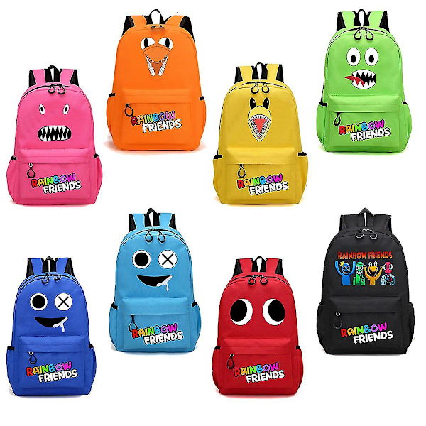 Rainbow Friends Ryggsäck Cartoon Student Skolväska Utomhus Resväska Skolsäsong Present Rose red