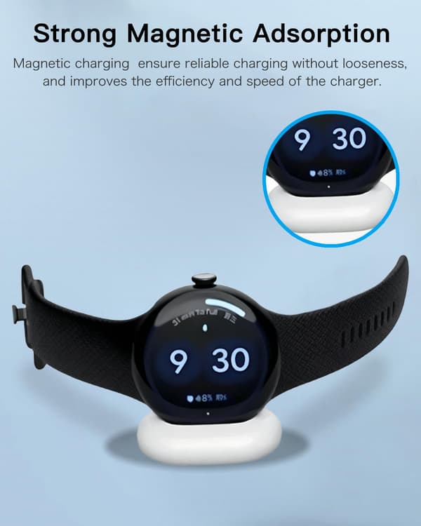 Lader for Google Pixel Watch4 41mm 45mm, USB-grensesnitt (kompatibel) White USB-C