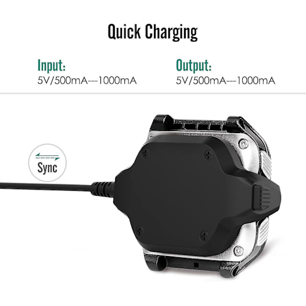 Laddningsdocka kompatibel med Garmin Forerunner 920xt, USB Data Sync Laddningsvagga Dockningsladdare med 1 m laddningskabel
