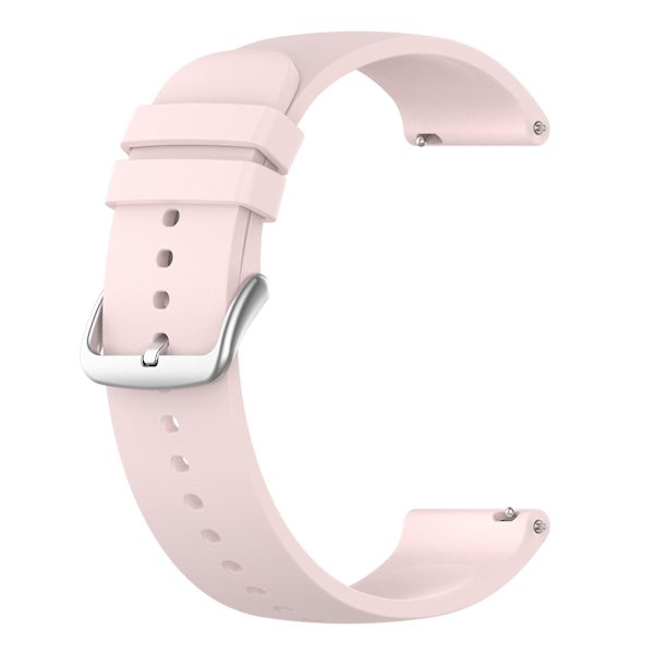 Til Samsung Galaxy Watch 5 Pro 45mm/Huami Amazfit Bip 3/3 Pro Silikonurrem 20mm Justerbar Håndledsrem Justering Light Pink Silver Buckle