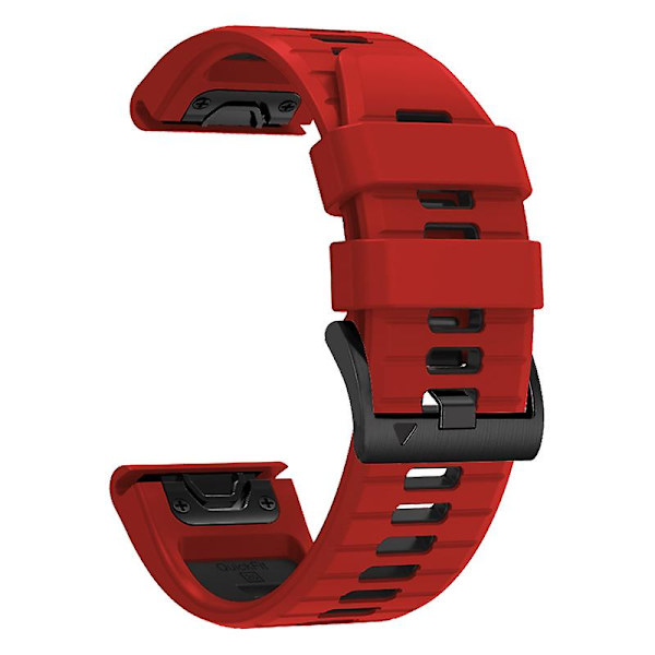 Tvåfärgat ersättningsarmband i silikon till Garmin Fenix 7 Pro / Fenix 7 Red Black