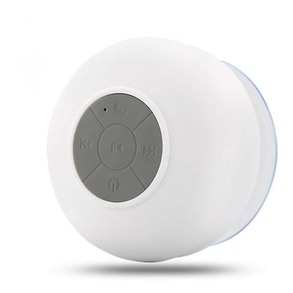 Bluetooth-dusjhøyttaler, bærbar trådløs dusjhøyttaler med sugekopp innebygd mikrofon (hvit)