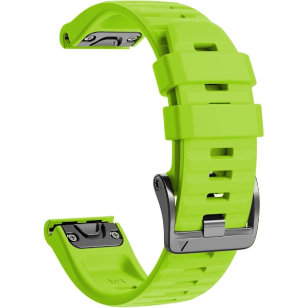 Kompatibel med Fenix 6X/7X Band 26mm Easy-fit Mjukt Silikon Armbandsersättning för Fenix 5X/Fenix 5X Plus/Fenix 3 Smartklockor (Svart) Green