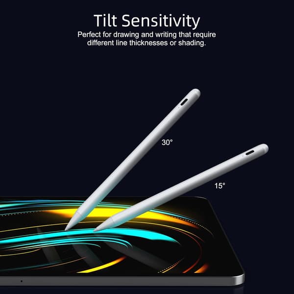 Styluspen - Til Apple iPad (2018-2025), Håndfladeafvisning, Vippefølsom (Gradient Blå)